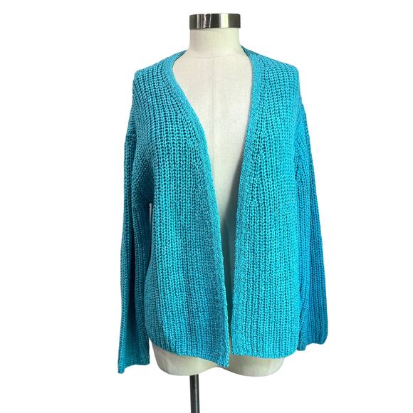 Talbots Blue Ribbon Knit Cardigan Lightweight Classic Size L - Picture 1 of 8